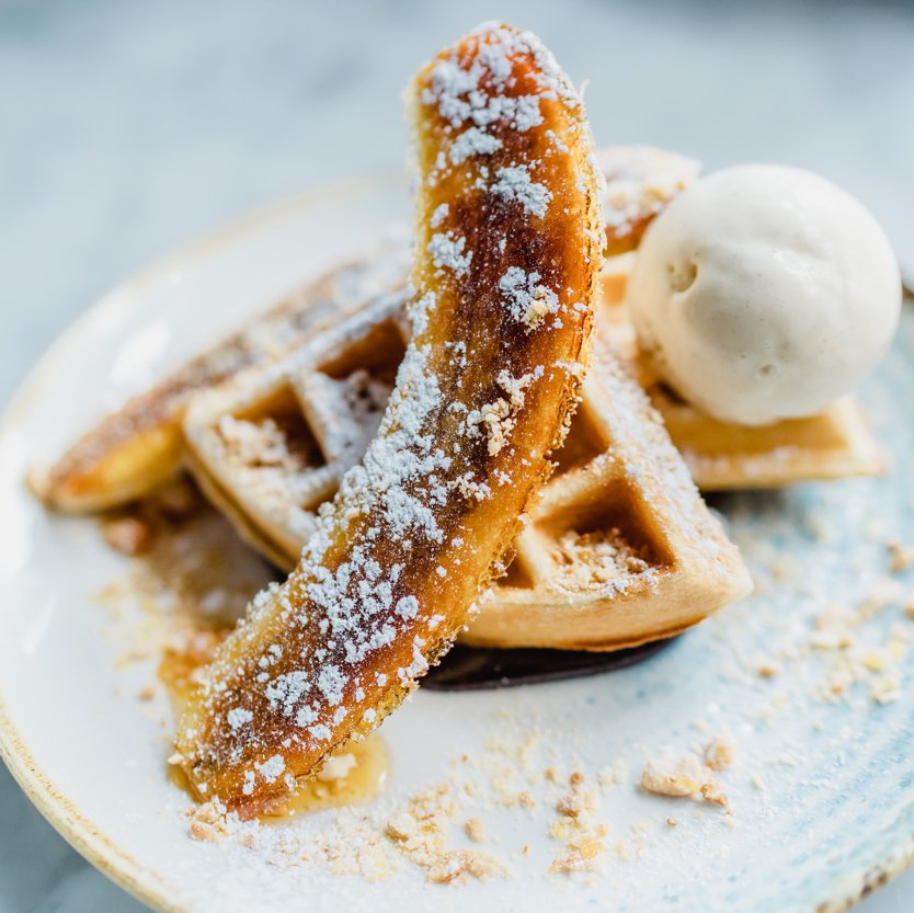 CARAMELISED BANANA DUCK & WAFFLE