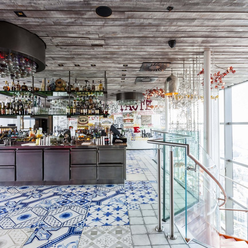 View of Bar Area from Stairs